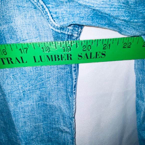 SCOTCH & SODA Ams Blauw Shirt distressed Cotton Denim Style Half-Button sz L - Picture 10 of 11